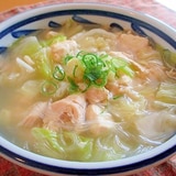 お豆腐と鶏ささみのあっさり春雨スープ♪